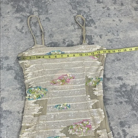 NWT La Fuori Whispering Blooms Ombre Embellished Sequin Tulle Gown Maxi Dress S - Picture 13 of 17